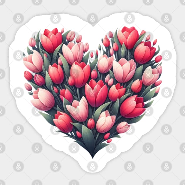 Heart Shaped Flowers Sticker by Chromatic Fusion Studio